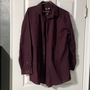 Burgundy Pattern Dress Shirt